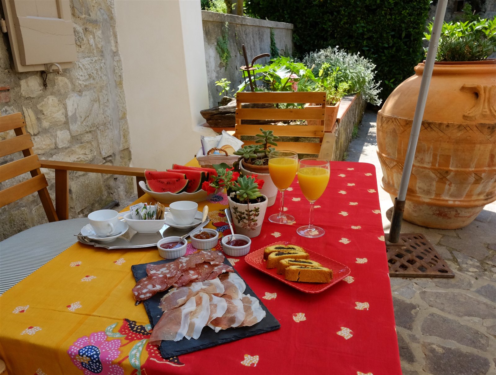 La colazione con prodotti dell’azienda