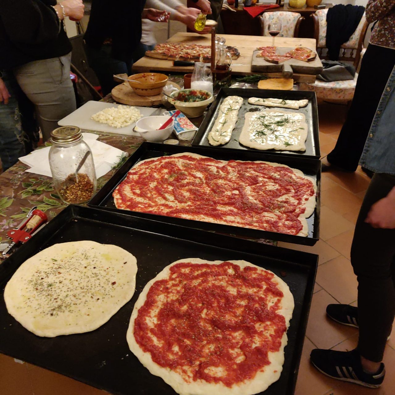 Le pizze preparate durante il corso